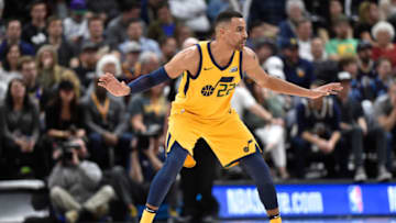 SALT LAKE CITY, UT - DECEMBER 7: Thabo Sefolosha #22 of the Utah Jazz defends during their game against the Houston Rockets at Vivint Smart Home Arena on December 7, 2017 in Salt Lake City, Utah. NOTE TO USER: User expressly acknowledges and agrees that, by downloading and or using this photograph, User is consenting to the terms and conditions of the Getty Images License Agreement. (Photo by Gene Sweeney Jr./Getty Images)