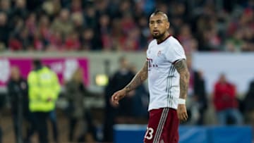 DUESSELDORF, GERMANY - JANUARY 14: Arturo Vidal of Bayern Munich looks on during the Telekom Cup 2017 at Esprit-Arena on January 14, 2017 in Duesseldorf, Germany. (Photo by TF-Images/Getty Images)