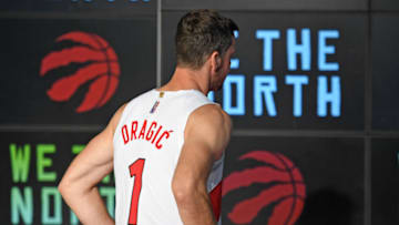 Toronto Raptors guard Goran Dragic (1) leaves the interview area(Dan Hamilton-USA TODAY Sports)