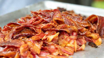 The first day of the Treasure Coast Bacon Fest was held on Saturday, November 16, 2019, at Riverside Park in Vero Beach. It included interactive bacon games, live entertainment, a children's fun zone, vendors and a variety of bacon-infused drinks and food. Popular items included included bacon-wrapped scallops, bacon and jalapeño macaroni and cheese, bacon cheese fries, chocolate-covered bacon strips in maple ice cream, bacon and cheese kettle corn and bacon Bloody Marys. The event continues tomorrow from 10 a.m. to 4 p.m. Admission is free.Tcn Bacon Fest 0011