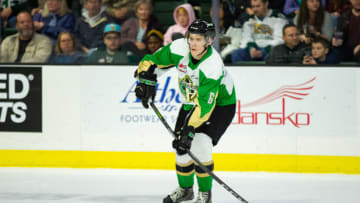 EVERETT, WASHINGTON - OCTOBER 19: Defenseman Kaiden Guhle (Photo by Christopher Mast/Getty Images)