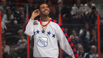 OTTAWA, ON - JANUARY 29: Rap artist Drake performs during the 2012 Tim Hortons NHL All-Star Game between Team Alfredsson and Team Chara at Scotiabank Place on January 29, 2012 in Ottawa, Ontario, Canada. (Photo by Bruce Bennett/Getty Images)