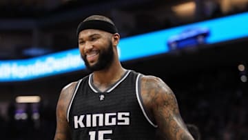 Dec 31, 2016; Sacramento, CA, USA; Sacramento Kings forward DeMarcus Cousins (15) reacts to a call against the Memphis Grizzlies during the second quarter at Golden 1 Center. Mandatory Credit: Sergio Estrada-USA TODAY Sports