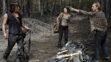 Norman Reedus as Daryl Dixon, Christine Evangelista as Honey and Austin Amelio as D - The Walking Dead _ Season 6, Episode 6 - Photo Credit: Gene Page/AMC
