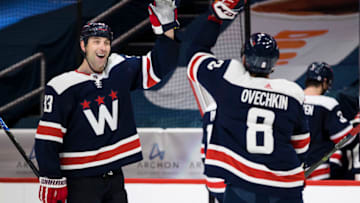 Zdeno Chara, Alex Ovechkin, Washington Capitals Mandatory Credit: Scott Taetsch-USA TODAY Sports