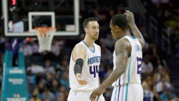 CHARLOTTE, NC - NOVEMBER 07: Teammates Frank Kaminsky III