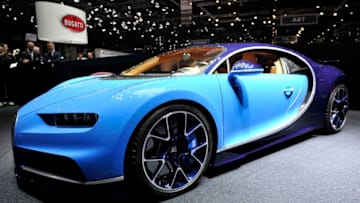GENEVA, SWITZERLAND - MARCH 01: The Bugatti Chiron is presented during the Bugatti press conference as part of the Geneva Motor Show 2016 on March 1, 2016 in Geneva, Switzerland. (Photo by Harold Cunningham/Getty Images)