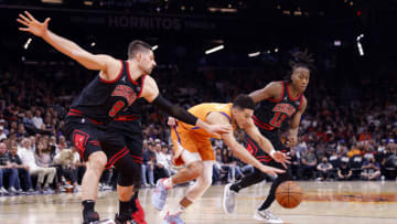 Nikola Vucevic, Ayo Dosunmu, Chicago Bulls (Photo by Chris Coduto/Getty Images)