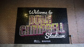 TALLAHASSEE, FLORIDA - NOVEMBER 19: A Welcome to Doak Campbell Stadium mural is seen before the start of a game between the Florida State Seminoles and the Louisiana-Lafayette Ragin Cajuns at Doak Campbell Stadium on November 19, 2022 in Tallahassee, Florida. (Photo by James Gilbert/Getty Images)
