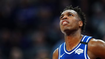 SACRAMENTO, CALIFORNIA - FEBRUARY 20: Buddy Hield #24 of the Sacramento Kings looks on during the first half against the Memphis Grizzlies at Golden 1 Center on February 20, 2020 in Sacramento, California. NOTE TO USER: User expressly acknowledges and agrees that, by downloading and/or using this photograph, user is consenting to the terms and conditions of the Getty Images License Agreement. (Photo by Daniel Shirey/Getty Images)
