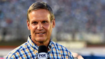 BRISTOL, TENNESSEE - JULY 15: Tennessee Governor Bill Lee gives the command to start engines prior to the NASCAR Cup Series All-Star Race at Bristol Motor Speedway on July 15, 2020 in Bristol, Tennessee. (Photo by Jared C. Tilton/Getty Images)