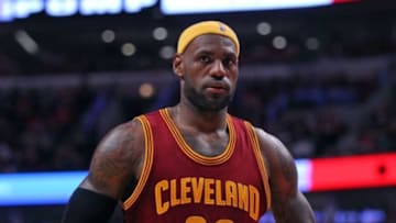 Oct 31, 2014; Chicago, IL, USA; Cleveland Cavaliers forward LeBron James (23) during the second half against the Chicago Bulls at the United Center. Cleveland won 114-108 in overtime. Mandatory Credit: Dennis Wierzbicki-USA TODAY Sports