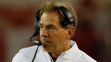 TUSCALOOSA, AL - SEPTEMBER 30: Head coach Nick Saban of the Alabama Crimson Tide looks on during the game against the Mississippi Rebels at Bryant-Denny Stadium on September 30, 2017 in Tuscaloosa, Alabama. (Photo by Kevin C. Cox/Getty Images)