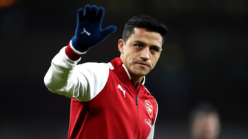 LONDON, ENGLAND - JANUARY 03: Alexis Sanchez of Arsenal warms up prior to the Premier League match between Arsenal and Chelsea at Emirates Stadium on January 3, 2018 in London, England. (Photo by Julian Finney/Getty Images)