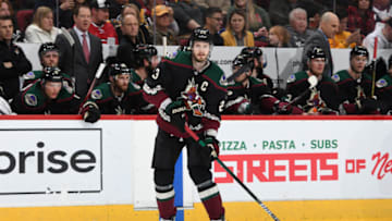 GLENDALE, ARIZONA - JANUARY 12: Oliver Ekman-Larsson #23 of the Arizona Coyotes skates the puck up ice against the Pittsburgh Penguins at Gila River Arena on January 12, 2020 in Glendale, Arizona. (Photo by Norm Hall/NHLI via Getty Images)