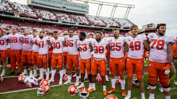 Nov 30, 2019; Columbia, SC, USA; Clemson Tigers sing their alma mater following their defeat of the South Carolina Gamecocks at Williams-Brice Stadium. Mandatory Credit: Jeff Blake-USA TODAY Sports