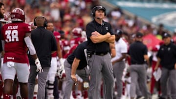 PHILADELPHIA, PA - SEPTEMBER 14: Head coach Rod Carey of the Temple Owls looks on in the fourth quarter against the Maryland Terrapins at Lincoln Financial Field on September 14, 2019 in Philadelphia, Pennsylvania. The Temple Owls defeated the Maryland Terrapins 20-17. (Photo by Mitchell Leff/Getty Images)