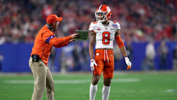Dabo Swinney Clemson Tigers Justyn Ross (Photo by Matthew Stockman/Getty Images)
