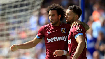 IPSWICH, ENGLAND - JULY 28: Felipe Anderson of West Ham United celebrates scoring the opening goal of the match during the pre-season friendly match between Ipswich Town and West Ham United at Portman Road on July 28, 2018 in Ipswich, England. (Photo by Stephen Pond/Getty Images)