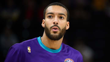 SALT LAKE CITY, UT - OCTOBER 26: Rudy Gobert #27 of the Utah Jazz warms up before a game against the Sacramento Kings at Vivint Smart Home Arena on October 26, 2019 in Salt Lake City, Utah. (Photo by Alex Goodlett/Getty Images)