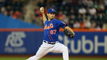 NEW YORK, NY - JUNE 10: Pitcher Seth Lugo #67 of the New York Mets in action against the New York Yankees during a game at Citi Field on June 10, 2018 in the Flushing neighborhood of the Queens borough of New York City. The Mets defeated the Yankees 2-0. (Photo by Rich Schultz/Getty Images)