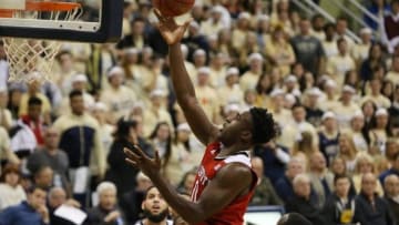 Jan 19, 2016; Pittsburgh, PA, USA; North Carolina State Wolfpack forward Abdul-Malik Abu (0) shoots the ball against the Pittsburgh Panthers during the second half at the Petersen Events Center. The Wolpack won 78-61. Mandatory Credit: Charles LeClaire-USA TODAY Sports