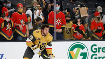 Paul Cotter getting set for his NHL debut with the Vegas Golden Knights. (Photo by Ethan Miller/Getty Images)