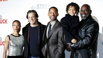 BERLIN - JANUARY 09: (L-R) Jada Pinkett Smith, director Gabriele Muccino, actor Will Smith, son Jaden Smith and Chris Gardner attend The Pursuit of Happyness German Premiere on January 9, 2007 in Berlin, Germany. Will Smith portrays Gardner in the movie. (Photo by Andreas Rentz/Getty Images)
