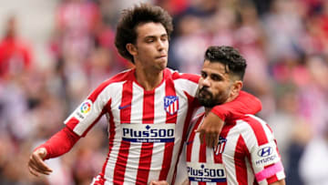 MADRID, SPAIN - OCTOBER 19: Diego Costa of Club Atletico de Madrid celebrates after scoring his team's first goal during the Liga match between Club Atletico de Madrid and Valencia CF at Wanda Metropolitano on October 19, 2019 in Madrid, Spain. (Photo by Quality Sport Images/Getty Images)