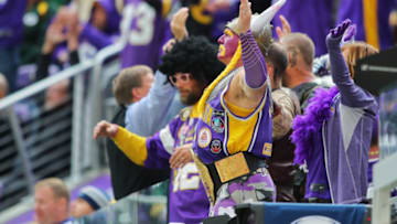 MINNEAPOLIS, MN - OCTOBER 15: Minnesota Vikings fans cheer during the fourth quarter of the game against the Green Bay Packers on October 15, 2017 at US Bank Stadium in Minneapolis, Minnesota. (Photo by Adam Bettcher/Getty Images)