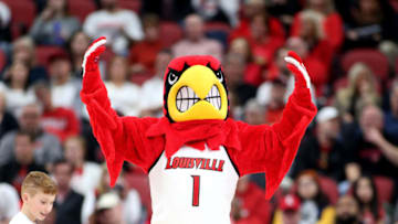 the Louisville Cardinals mascot. (Photo by Justin Casterline/Getty Images)