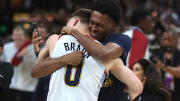 Christian Braun, Peyton Watson, Denver Nuggets. (Photo by Matthew Stockman/Getty Images)