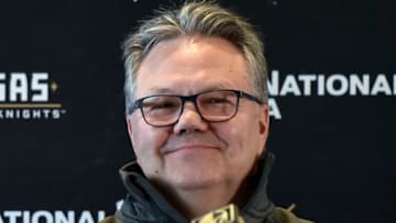 LAS VEGAS, NEVADA - MAY 02: Vegas Golden Knights General Manager Kelly McCrimmon attends a news conference announcing his promotion to general manager at City National Arena on May 02, 2019 in Las Vegas, Nevada. (Photo by David Becker/NHLI via Getty Images)
