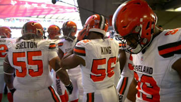 LONDON, ENGLAND - OCTOBER 29: The Cleveland Browns make their way out onto the field prior to the NFL International Series match between Minnesota Vikings and Cleveland Browns at Twickenham Stadium on October 29, 2017 in London, England. (Photo by Alex Pantling/Getty Images)