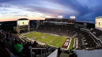 Nov 14, 2015; Starkville, MS, USA; A general view of Davis Wade Stadium during a game between the Mississippi State Bulldogs and Alabama Crimson Tide game. The Crimson Tide defeated the Bulldogs 31-6. Mandatory Credit: Marvin Gentry-USA TODAY Sports