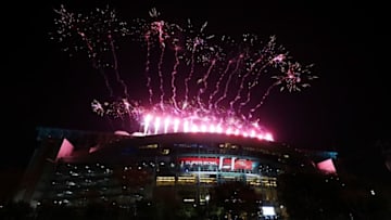 HOUSTON, TX - FEBRUARY 05: Fireworks are seen during the Pepsi Zero Sugar Super Bowl 51 Halftime Show at NRG Stadium on February 5, 2017 in Houston, Texas. (Photo by Tim Bradbury/Getty Images)