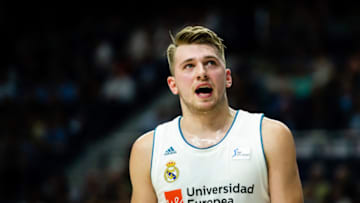 MADRID, SPAIN - JUNE 13: Luka Doncic, #7 guard of Real Madrid during the Liga Endesa game between Real Madrid and Kirolbet Baskonia at Wizink Center on June 13, 2018 in Madrid, Spain. (Photo by Sonia Canada/Getty Images)