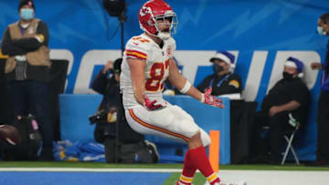 Travis Kelce Kansas City Chiefs Mandatory Credit: Kirby Lee-USA TODAY Sports
