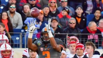 Dec 30, 2016; Nashville , TN, USA; Tennessee Volunteers wide receiver Josh Malone (3) catches a pass against the Nebraska Cornhuskers during the first half at Nissan Stadium. Mandatory Credit: Jim Brown-USA TODAY Sports