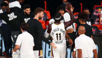 Jrue Holiday #11 of the New Orleans Pelicans . (Photo by Kim Klement - Pool/Getty Images)