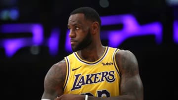 LOS ANGELES, CALIFORNIA - MARCH 04: LeBron James #23 of the Los Angeles Lakers looks on during the first half of a game against the Los Angeles Clippers at Staples Center on March 04, 2019 in Los Angeles, California. (Photo by Sean M. Haffey/Getty Images)