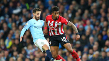 MANCHESTER, ENGLAND - NOVEMBER 04: Mario Lemina of Southampton battles for possession with Bernardo Silva of Manchester City during the Premier League match between Manchester City and Southampton FC at Etihad Stadium on November 4, 2018 in Manchester, United Kingdom. (Photo by Alex Livesey/Getty Images)