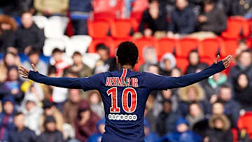 PARIS, FRANCE - MAY 04: Neymar Jr of Paris Saint-Germain reacts during the Ligue 1 match between Paris Saint-Germain and OGC Nice at Parc des Princes on May 04, 2019 in Paris, France. (Photo by Quality Sport Images/Getty Images)
