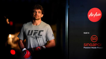 SINGAPORE, SINGAPORE - OCTOBER 23: Ben Askren holds an open training session for fans and media during the UFC Fight Night open workouts at Clarke Quay Fountain Square on October 23, 2019 in Singapore, Singapore. (Photo by Jeff Bottari/Zuffa LLC via Getty Images)