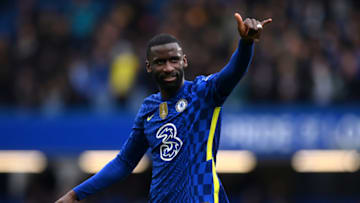 LONDON, ENGLAND - MARCH 13: Antonio Rudiger of Chelsea acknowledges the fans after during the Premier League match between Chelsea and Newcastle United at Stamford Bridge on March 13, 2022 in London, England. (Photo by Justin Setterfield/Getty Images)