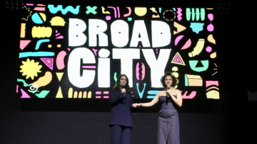 NEW YORK, NY - JANUARY 22: Abbi Jacobson and Ilana Glazer speak onstage at Comedy Central's 'Broad City' season five premiere party at Stage 48 on January 22, 2019 in New York City. (Photo by Astrid Stawiarz/Getty Images for Comedy Central)