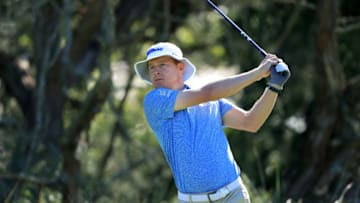 ST SIMONS ISLAND, GEORGIA - NOVEMBER 21: Peter Malnati of the United States plays his shot from the second tee during the third round of The RSM Classic at the Seaside Course at Sea Island Golf Club on November 21, 2020 in St Simons Island, Georgia. (Photo by Sam Greenwood/Getty Images)
