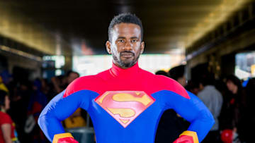 NEW YORK, NY - OCTOBER 06: A fan cosplays Superman from the DC universe during 2017 New York Comic Con - Day 2 on October 6, 2017 in New York City. (Photo by Roy Rochlin/WireImage,)
