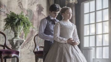 Timothée Chalamet and Florence Pugh in Columbia Pictures’ LITTLE WOMEN.