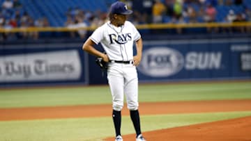 ST. PETERSBURG, FL - AUGUST 22: Pitcher Chris Archer (Photo by Brian Blanco/Getty Images)